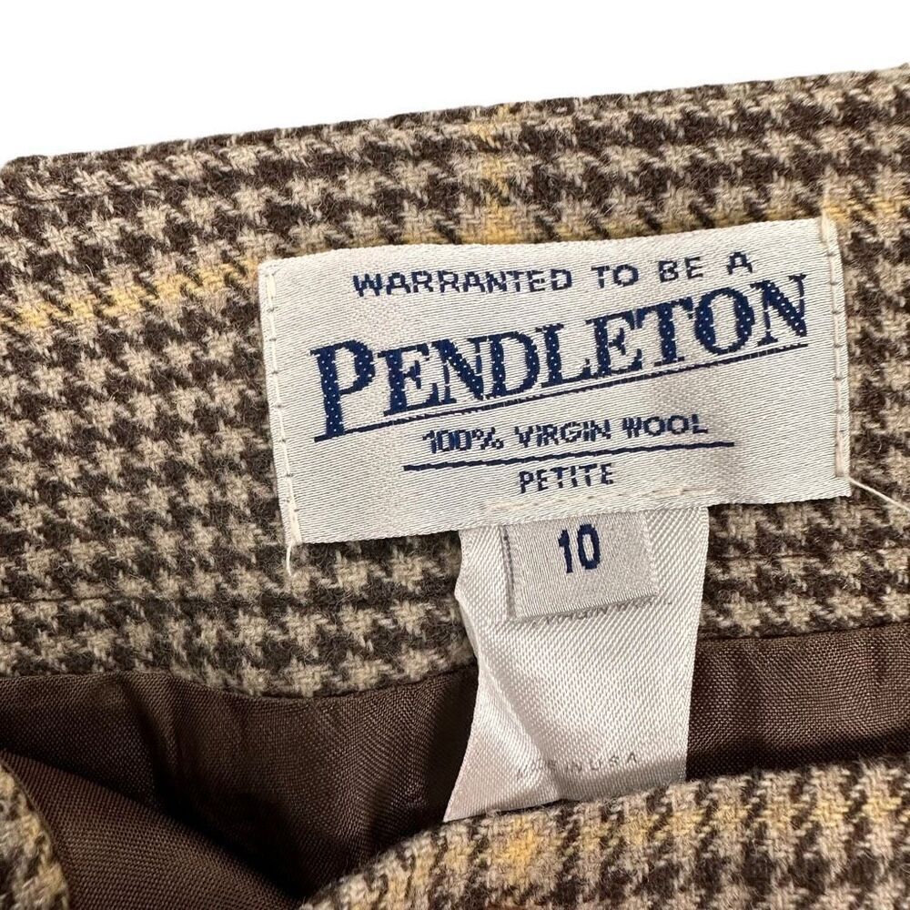 Pendleton Virgin Wool Houndstooth Plaid Skirt Siz… - image 4